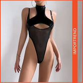 Women’s Sexy Halter Neck Mesh Splicing Lingerie – Bold & Alluring